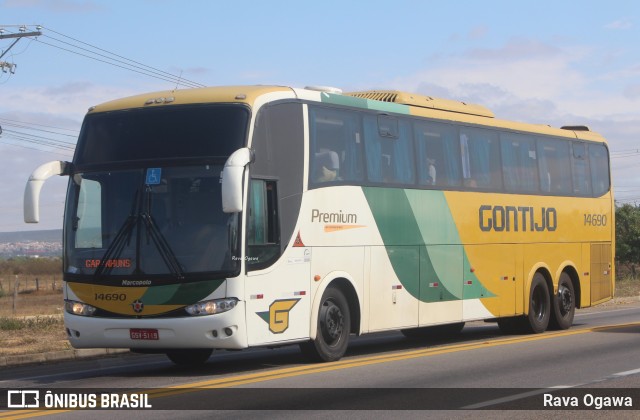 Empresa Gontijo de Transportes 14690 na cidade de Vitória da Conquista, Bahia, Brasil, por Rava Ogawa. ID da foto: 11670433.