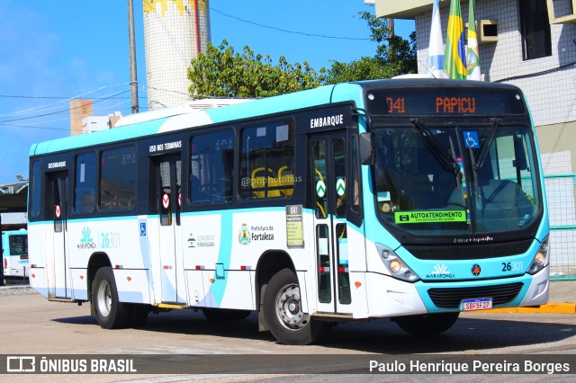 Maraponga Transportes 26301 na cidade de Fortaleza, Ceará, Brasil, por Paulo Henrique Pereira Borges. Número da foto: #11714741.