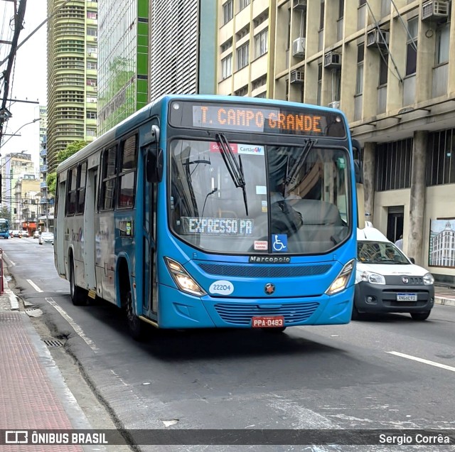 Nova Transporte 22204 na cidade de Vitória, Espírito Santo, Brasil, por Sergio Corrêa. ID da foto: 11712913.