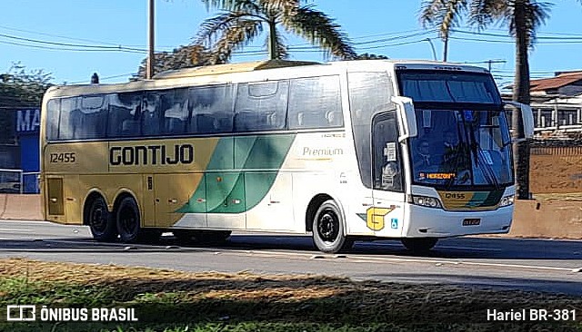 Empresa Gontijo de Transportes 12455 na cidade de Betim, Minas Gerais, Brasil, por Hariel BR-381. ID da foto: 11714452.