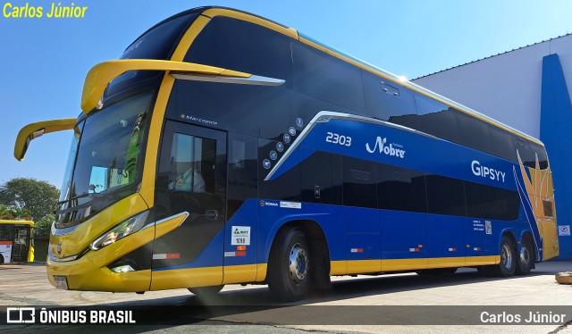 Nobre Transporte Turismo 2303 na cidade de Goiânia, Goiás, Brasil, por Carlos Júnior. ID da foto: 11714760.