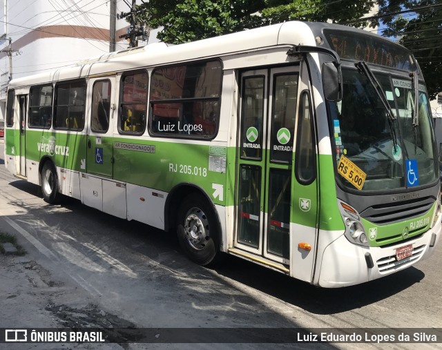 Viação Vera Cruz RJ 205.018 na cidade de Duque de Caxias, Rio de Janeiro, Brasil, por Luiz Eduardo Lopes da Silva. Número da foto: #11718190.