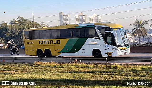 Empresa Gontijo de Transportes 18635 na cidade de Betim, Minas Gerais, Brasil, por Hariel BR-381. ID da foto: 11718042.