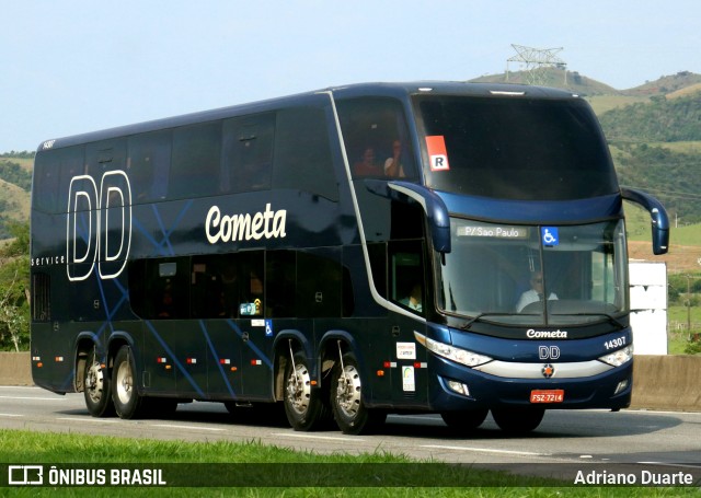 Viação Cometa 14307 na cidade de Roseira, São Paulo, Brasil, por Adriano Duarte. ID da foto: 11724573.