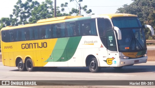 Empresa Gontijo de Transportes 14445 na cidade de Betim, Minas Gerais, Brasil, por Hariel BR-381. ID da foto: 11725933.