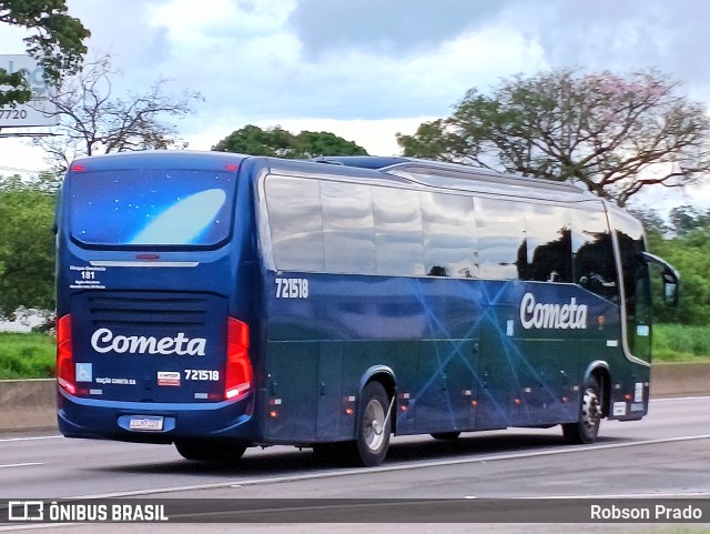 Viação Cometa 721518 na cidade de São José dos Campos, São Paulo, Brasil, por Robson Prado. ID da foto: 11724144.