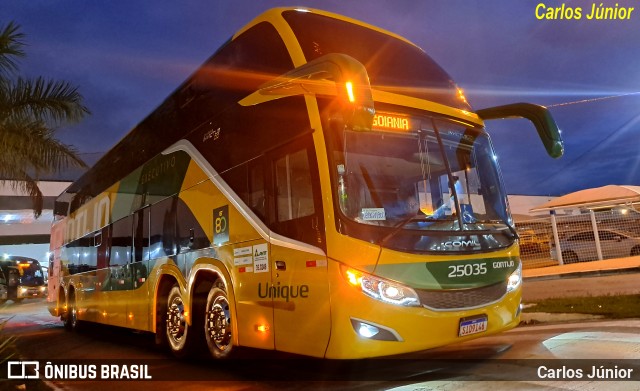 Empresa Gontijo de Transportes 25035 na cidade de Goiânia, Goiás, Brasil, por Carlos Júnior. ID da foto: 11725245.