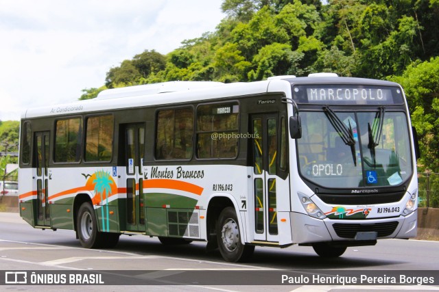 Viação Montes Brancos RJ 196.043 na cidade de Piraí, Rio de Janeiro, Brasil, por Paulo Henrique Pereira Borges. Número da foto: #11724480.