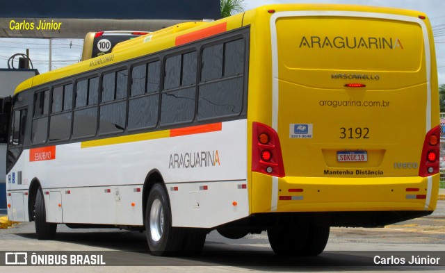 Viação Araguarina 3192 na cidade de Goiânia, Goiás, Brasil, por Carlos Júnior. ID da foto: 11727626.