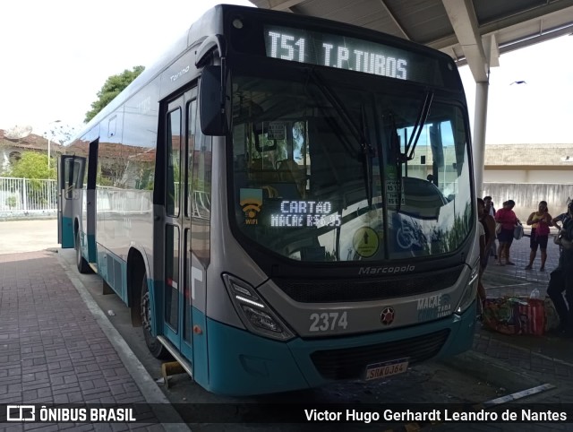 SIT Macaé Transportes 2374 na cidade de Macaé, Rio de Janeiro, Brasil, por Victor Hugo Gerhardt Leandro de Nantes. Número da foto: #11728044.