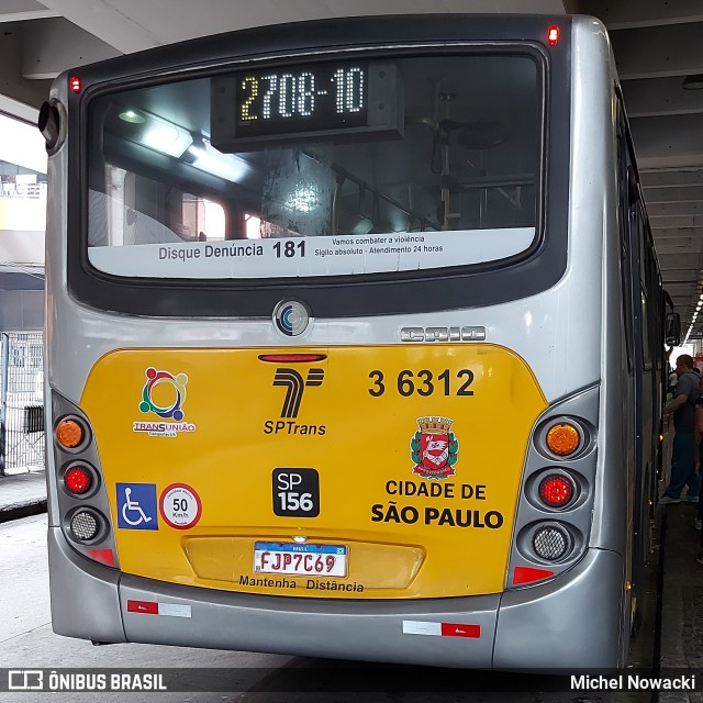 Transunião Transportes 3 6312 na cidade de São Paulo, São Paulo, Brasil, por Michel Nowacki. Número da foto: #11726971.