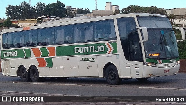 Empresa Gontijo de Transportes 21090 na cidade de Itatiaiuçu, Minas Gerais, Brasil, por Hariel BR-381. Número da foto: #11727084.
