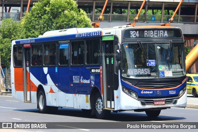 Viação Ideal B28502 na cidade de Rio de Janeiro, Rio de Janeiro, Brasil, por Paulo Henrique Pereira Borges. ID da foto: 11730737.