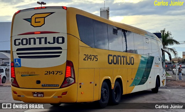 Empresa Gontijo de Transportes 21475 na cidade de Goiânia, Goiás, Brasil, por Carlos Júnior. ID da foto: 11729414.