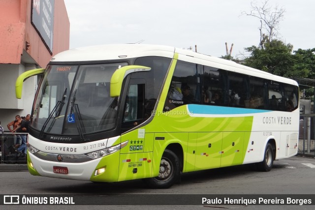 Costa Verde Transportes RJ 217.014 na cidade de Rio de Janeiro, Rio de Janeiro, Brasil, por Paulo Henrique Pereira Borges. Número da foto: #11730908.