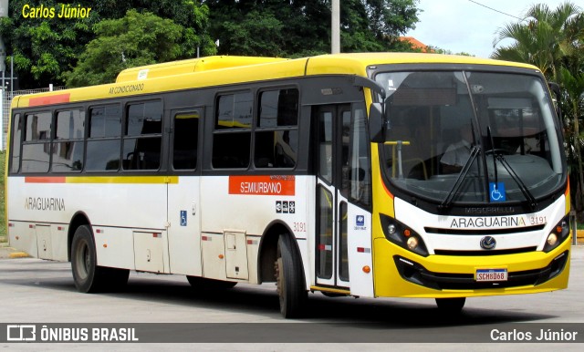 Viação Araguarina 3191 na cidade de Goiânia, Goiás, Brasil, por Carlos Júnior. ID da foto: 11729409.