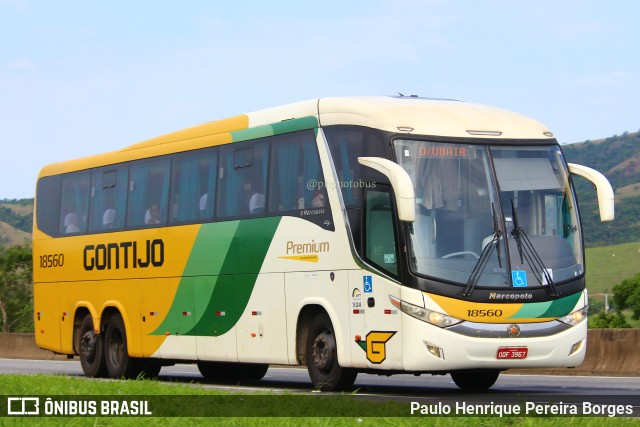 Empresa Gontijo de Transportes 18560 na cidade de Roseira, São Paulo, Brasil, por Paulo Henrique Pereira Borges. ID da foto: 11730716.