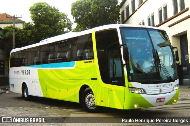 Costa Verde Transportes RJ 217.016 na cidade de Rio de Janeiro, Rio de Janeiro, Brasil, por Paulo Henrique Pereira Borges. Número da foto: #11730931.