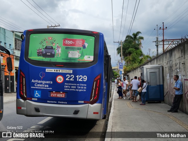 Viação Cidade de Caieiras 22.129 na cidade de São Paulo, São Paulo, Brasil, por Thalis Nathan. ID da foto: 11733417.