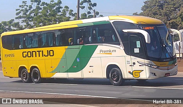 Empresa Gontijo de Transportes 19455 na cidade de Betim, Minas Gerais, Brasil, por Hariel BR-381. ID da foto: 11733830.