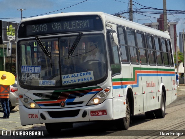 Auto Ônibus Santa Maria Transporte e Turismo 07014 na cidade de Natal, Rio Grande do Norte, Brasil, por Davi Felipe. ID da foto: 11734362.