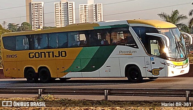 Empresa Gontijo de Transportes 19105 na cidade de Betim, Minas Gerais, Brasil, por Hariel BR-381. ID da foto: 11733284.