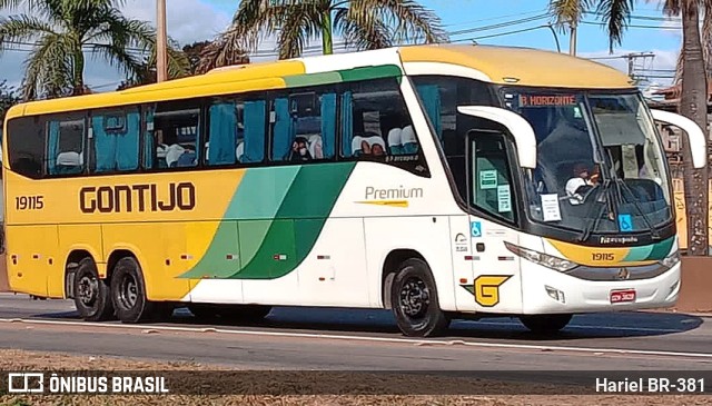 Empresa Gontijo de Transportes 19115 na cidade de Betim, Minas Gerais, Brasil, por Hariel BR-381. ID da foto: 11733708.