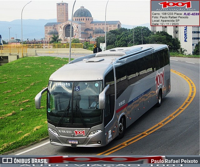 Auto Viação 1001 RJ 108.1233 na cidade de Aparecida, São Paulo, Brasil, por Paulo Rafael Peixoto. ID da foto: 11732048.