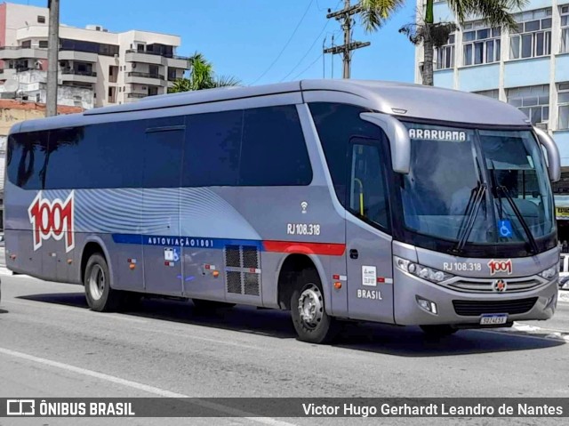 Auto Viação 1001 RJ 108.318 na cidade de Araruama, Rio de Janeiro, Brasil, por Victor Hugo Gerhardt Leandro de Nantes. ID da foto: 11732008.