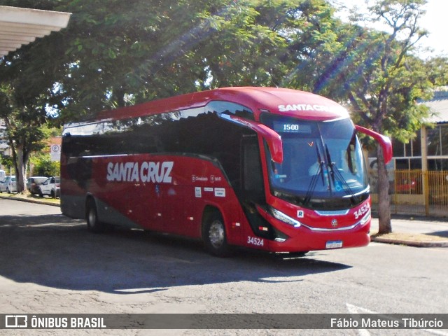 Viação Santa Cruz 34524 na cidade de Três Corações, Minas Gerais, Brasil, por Fábio Mateus Tibúrcio. ID da foto: 11733859.