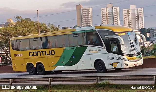 Empresa Gontijo de Transportes 19560 na cidade de Betim, Minas Gerais, Brasil, por Hariel BR-381. ID da foto: 11733323.