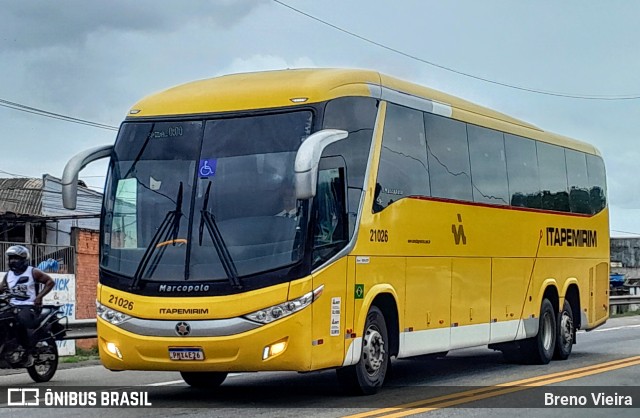 Viação Nova Itapemirim 21026 na cidade de Campos dos Goytacazes, Rio de Janeiro, Brasil, por Breno Vieira. ID da foto: 11736479.