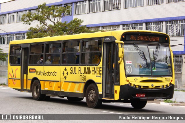 Viação Sul Fluminense 1158 na cidade de Volta Redonda, Rio de Janeiro, Brasil, por Paulo Henrique Pereira Borges. ID da foto: 11737146.