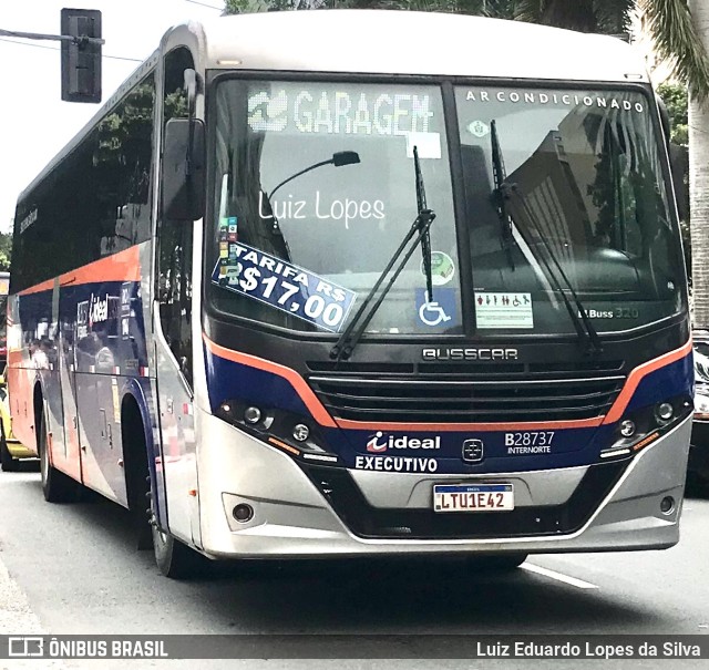 Viação Ideal B28737 na cidade de Rio de Janeiro, Rio de Janeiro, Brasil, por Luiz Eduardo Lopes da Silva. ID da foto: 11735905.