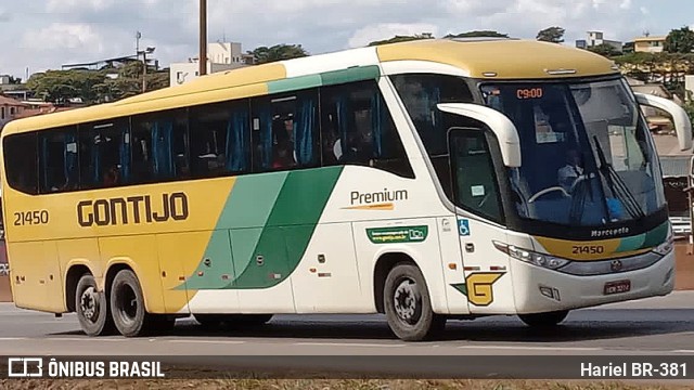 Empresa Gontijo de Transportes 21450 na cidade de Betim, Minas Gerais, Brasil, por Hariel BR-381. ID da foto: 11736723.