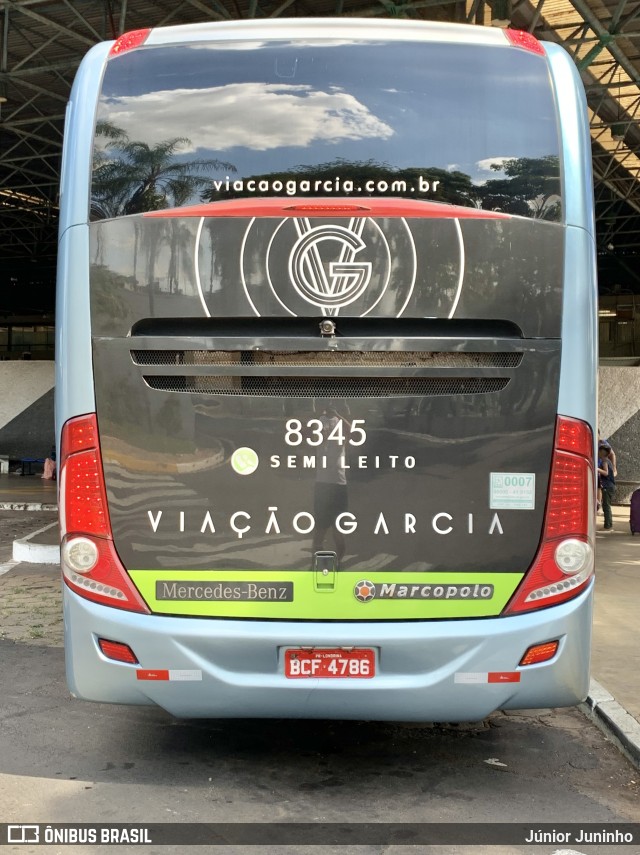 Viação Garcia 8345 na cidade de Bauru, São Paulo, Brasil, por Júnior Juninho. ID da foto: 11735854.