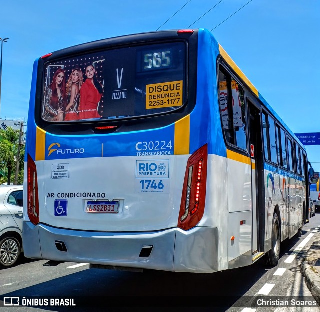 Transportes Futuro C30224 na cidade de Rio de Janeiro, Rio de Janeiro, Brasil, por Christian Soares. ID da foto: 11735024.