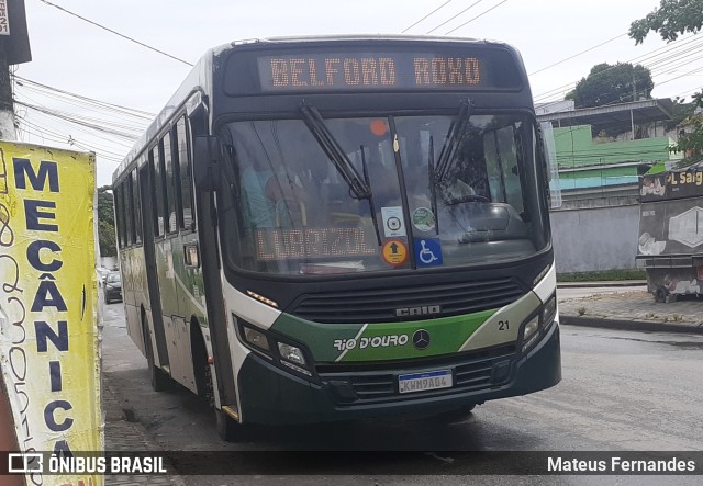 Rio D´Ouro Transportes Coletivos 21 na cidade de Belford Roxo, Rio de Janeiro, Brasil, por Mateus Fernandes. Número da foto: #11740038.