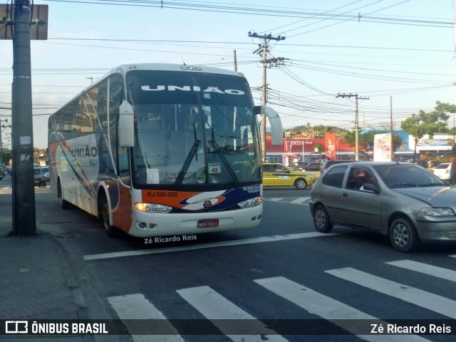 Expresso União RJ 558.005 na cidade de Rio de Janeiro, Rio de Janeiro, Brasil, por Zé Ricardo Reis. Número da foto: #11738267.