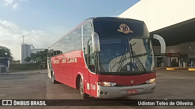Expresso São Luiz 7540 na cidade de Goiânia, Goiás, Brasil, por Udiston Teles de Oliveira. Número da foto: #11738034.