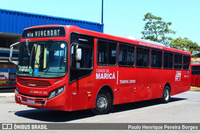 Viação Nossa Senhora do Amparo MAR 01.105 na cidade de Maricá, Rio de Janeiro, Brasil, por Paulo Henrique Pereira Borges. ID da foto: 11739953.