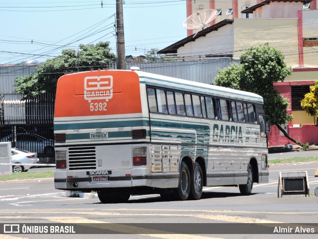 Viação Garcia 5392 na cidade de Londrina, Paraná, Brasil, por Almir Alves. ID da foto: 11738935.