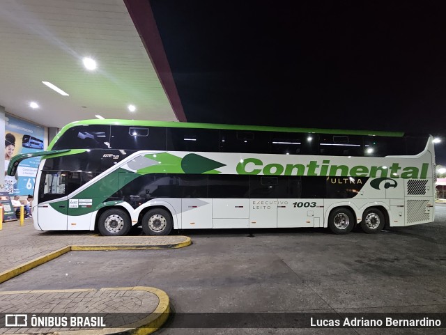 Viação Continental de Transportes 1003 na cidade de Ribeirão Preto, São Paulo, Brasil, por Lucas Adriano Bernardino. Número da foto: #11670707.