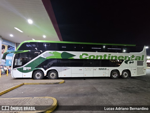 Viação Continental de Transportes 1003 na cidade de Ribeirão Preto, São Paulo, Brasil, por Lucas Adriano Bernardino. ID da foto: 11670707.