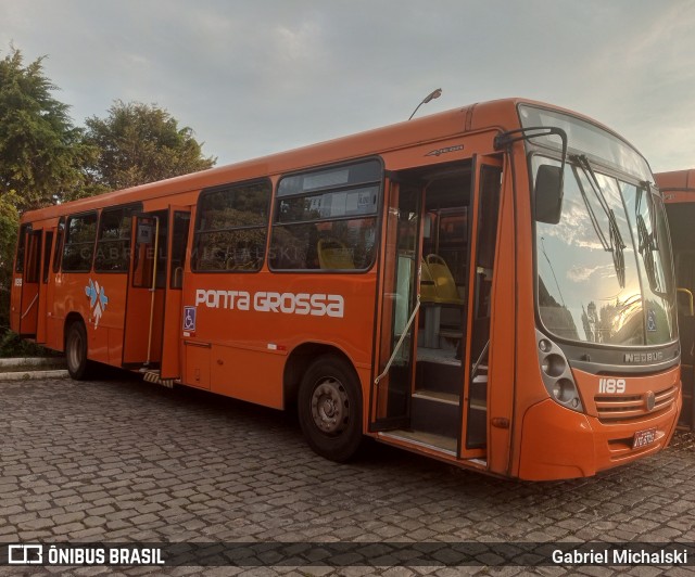 VCG - Viação Campos Gerais 1189 na cidade de Ponta Grossa, Paraná, Brasil, por Gabriel Michalski. ID da foto: 11672236.