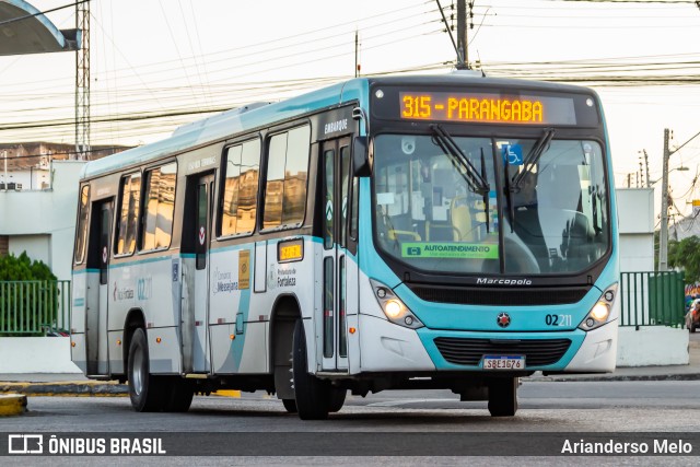 Viação Fortaleza 02211 na cidade de Fortaleza, Ceará, Brasil, por Arianderso Melo. Número da foto: #11672454.