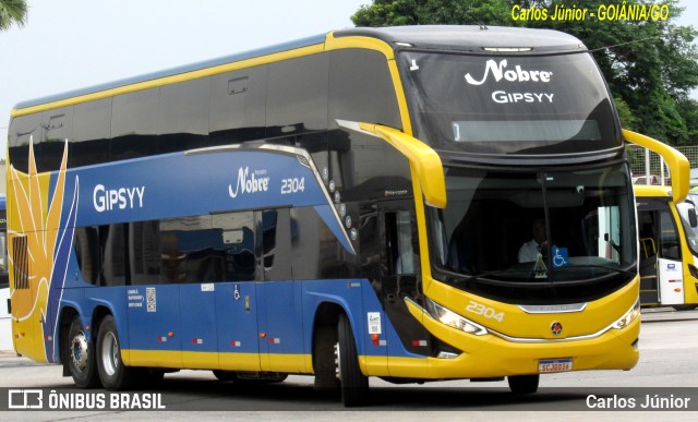 Nobre Transporte Turismo 2304 na cidade de Goiânia, Goiás, Brasil, por Carlos Júnior. ID da foto: 11671799.