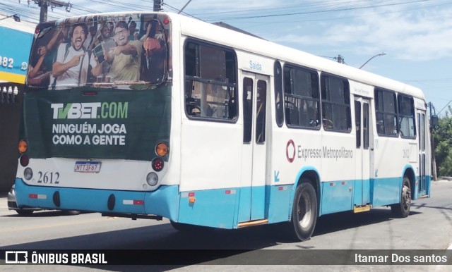 Expresso Metropolitano Transportes 2612 na cidade de Simões Filho, Bahia, Brasil, por Itamar dos Santos. Número da foto: #11741567.