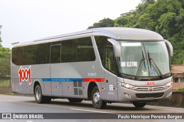 Auto Viação 1001 RJ 108.417 na cidade de Piraí, Rio de Janeiro, Brasil, por Paulo Henrique Pereira Borges. ID da foto: 11744250.