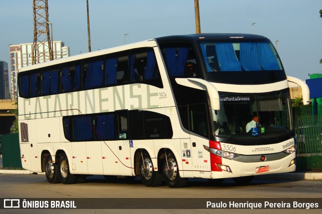 Auto Viação Catarinense 3506 na cidade de São Paulo, São Paulo, Brasil, por Paulo Henrique Pereira Borges. Número da foto: #11744208.